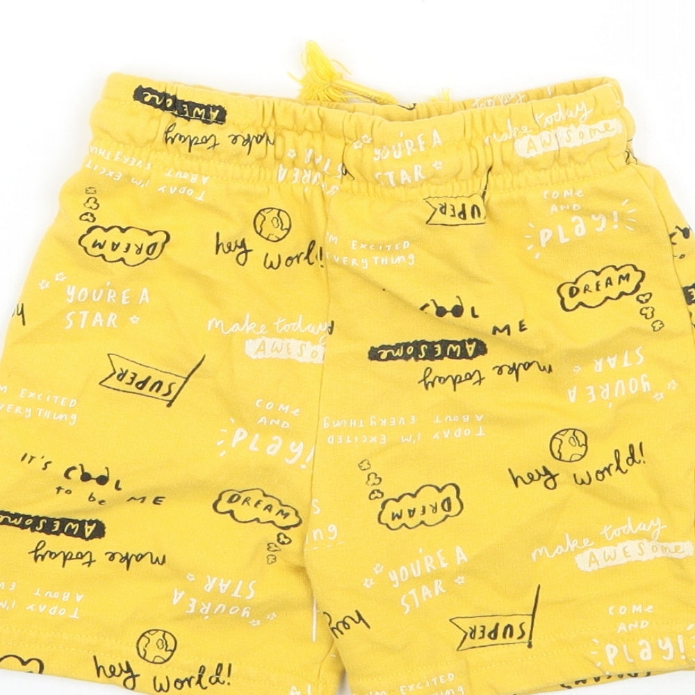 George Boys Yellow   Sweat Shorts Size 3-4 Years