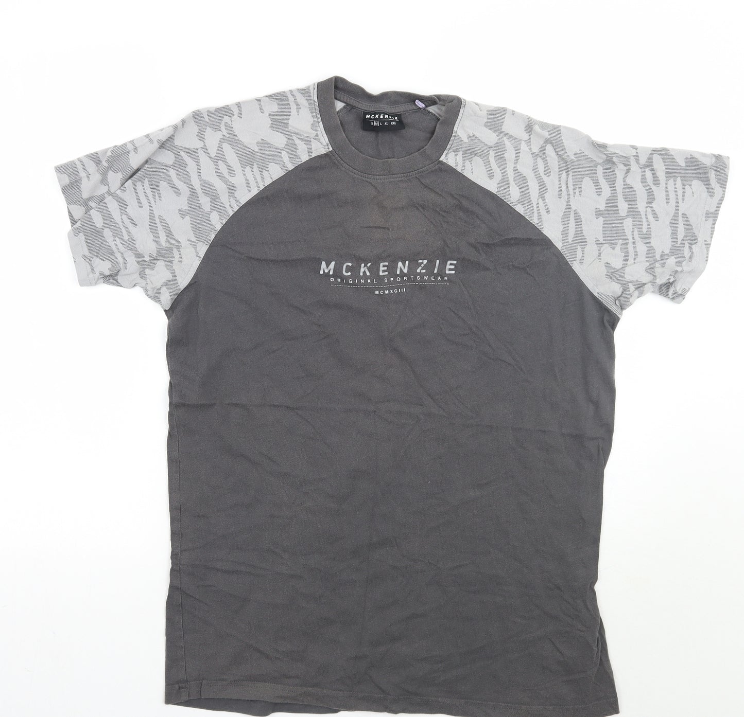 McKenzie Mens Grey Camouflage   T-Shirt Size M