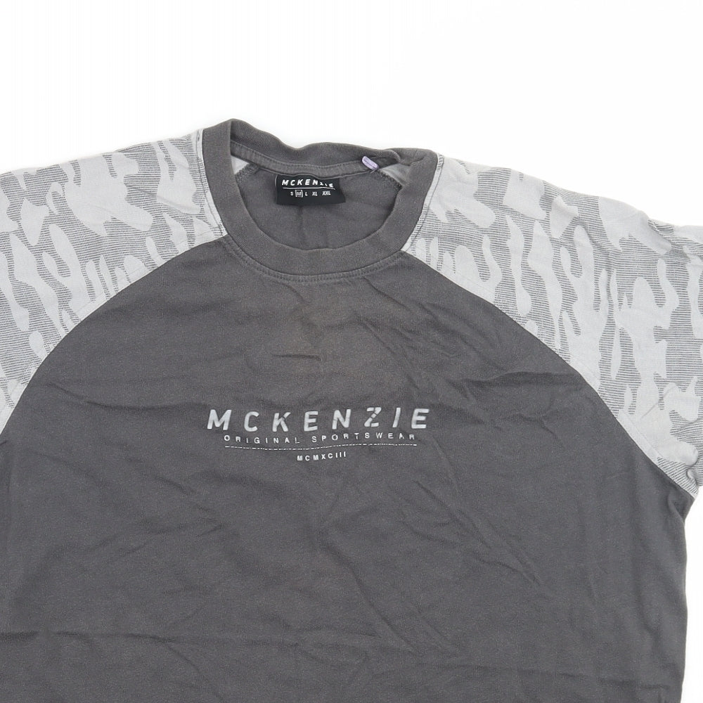 McKenzie Mens Grey Camouflage   T-Shirt Size M