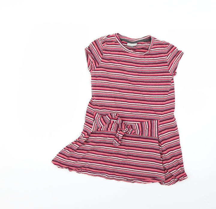 Matalan Girls Multicoloured Striped Basic T-Shirt Size 9 Years