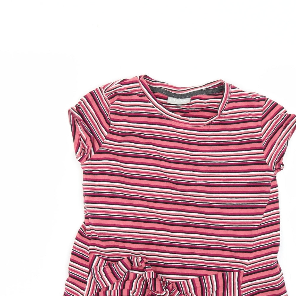 Matalan Girls Multicoloured Striped  Basic T-Shirt Size 9 Years