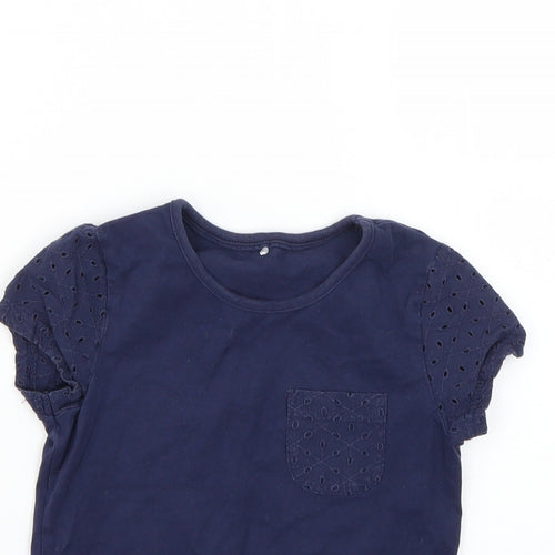 George Girls Blue   Basic T-Shirt Size 6-7 Years