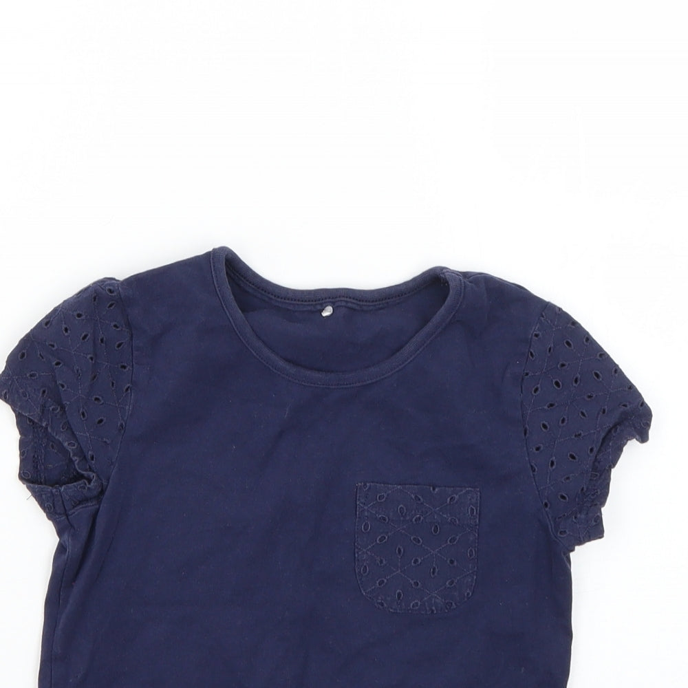 George Girls Blue   Basic T-Shirt Size 6-7 Years