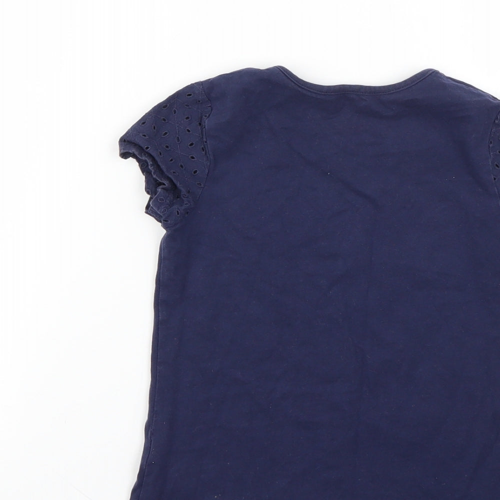 George Girls Blue   Basic T-Shirt Size 6-7 Years