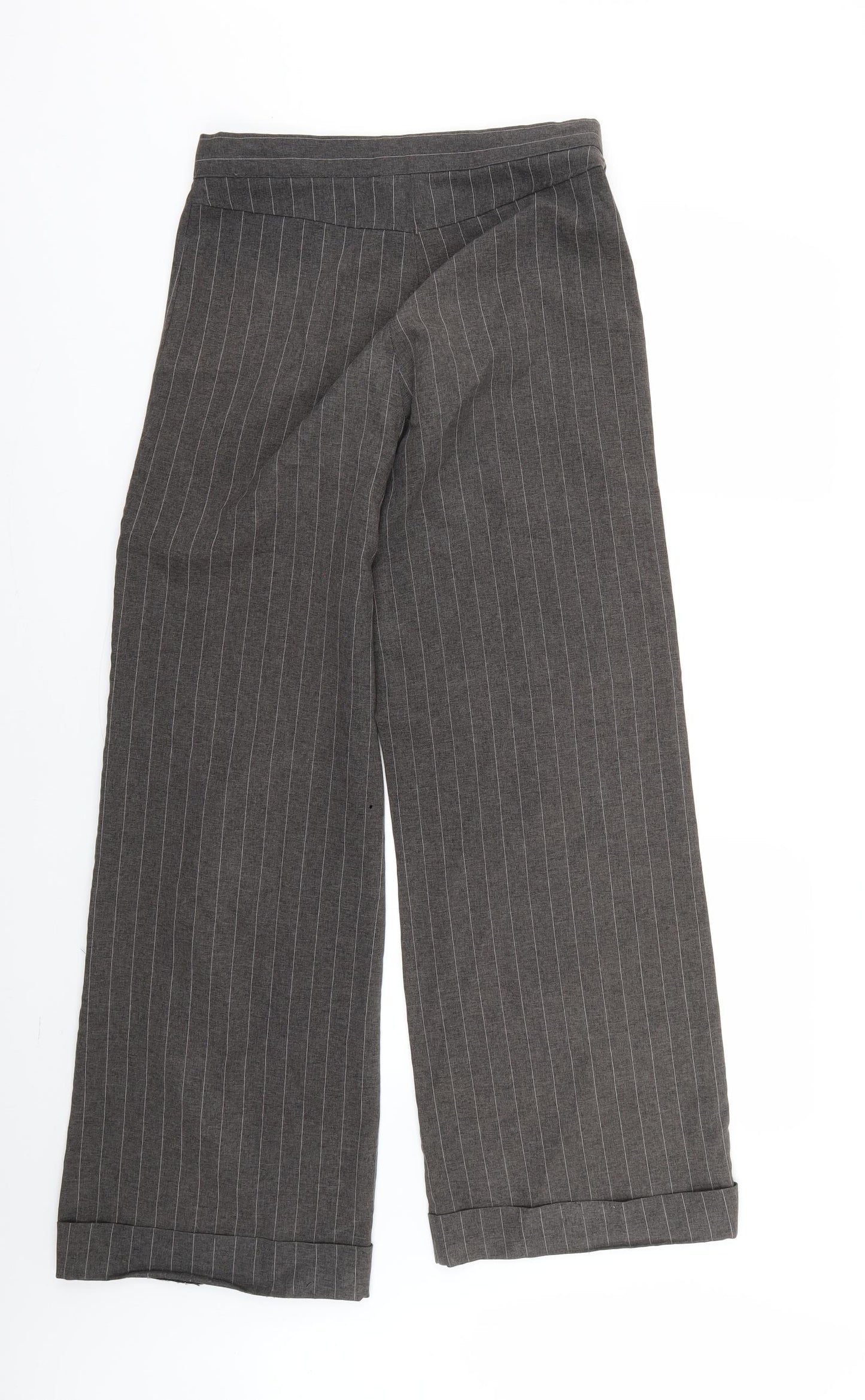 Preworn Womens Brown Striped  Trousers  Size 14 L30 in