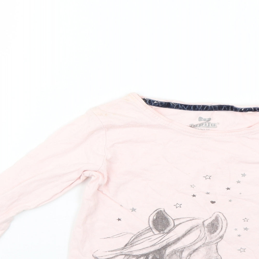 iupilu Girls Pink   Basic T-Shirt Size 5-6 Years