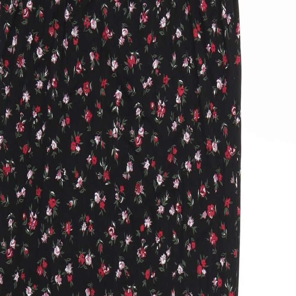 PRETTYLITTLETHING Womens Black Floral  Maxi  Size 8