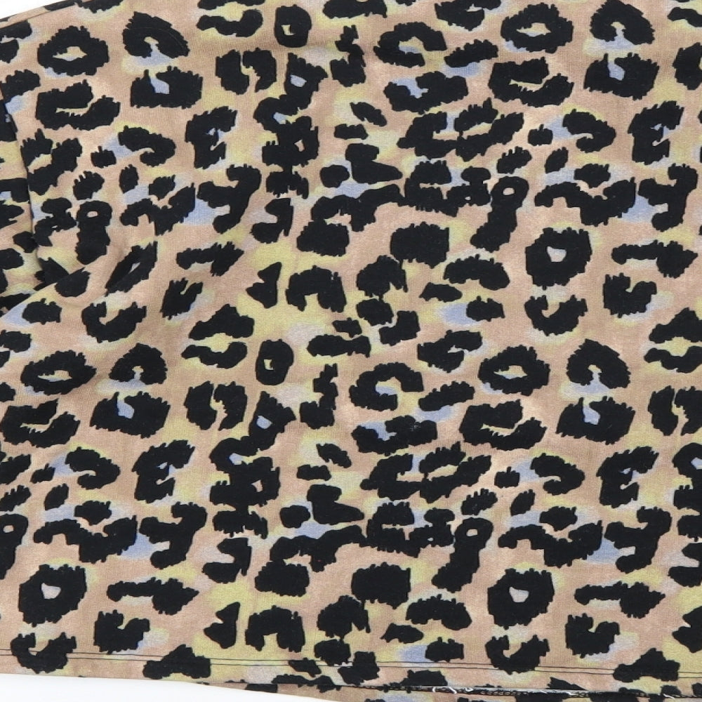 Zara Womens Brown Animal Print  Pullover Jumper Size L