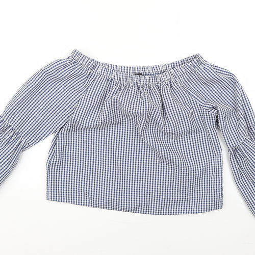 New Look Womens Multicoloured Check  Basic Blouse Size 10