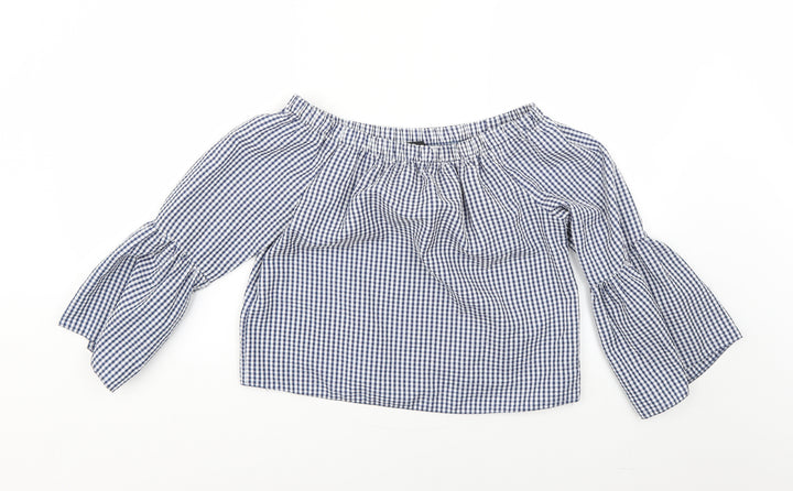New Look Womens Multicoloured Check  Basic Blouse Size 10