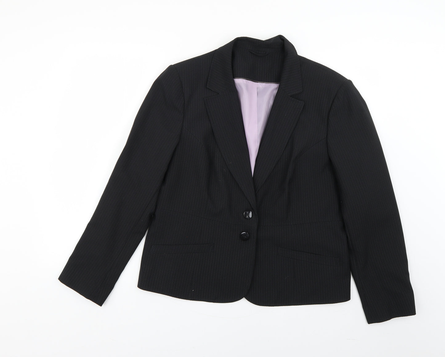 F&F Womens Black Striped  Jacket Blazer Size 18