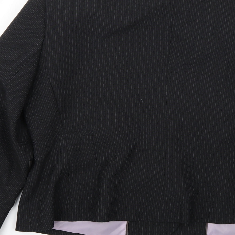F&F Womens Black Striped  Jacket Blazer Size 18