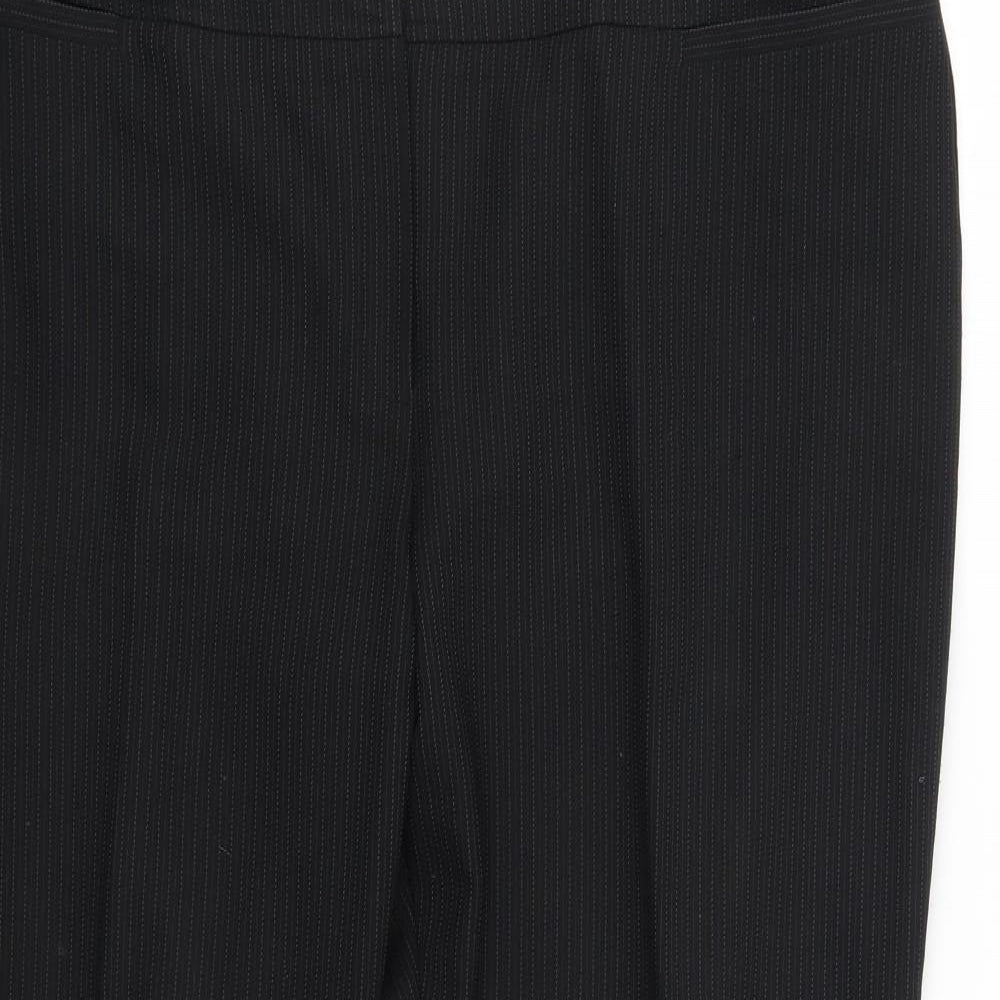 F&F Womens Black Striped  Trousers  Size 18 L25 in