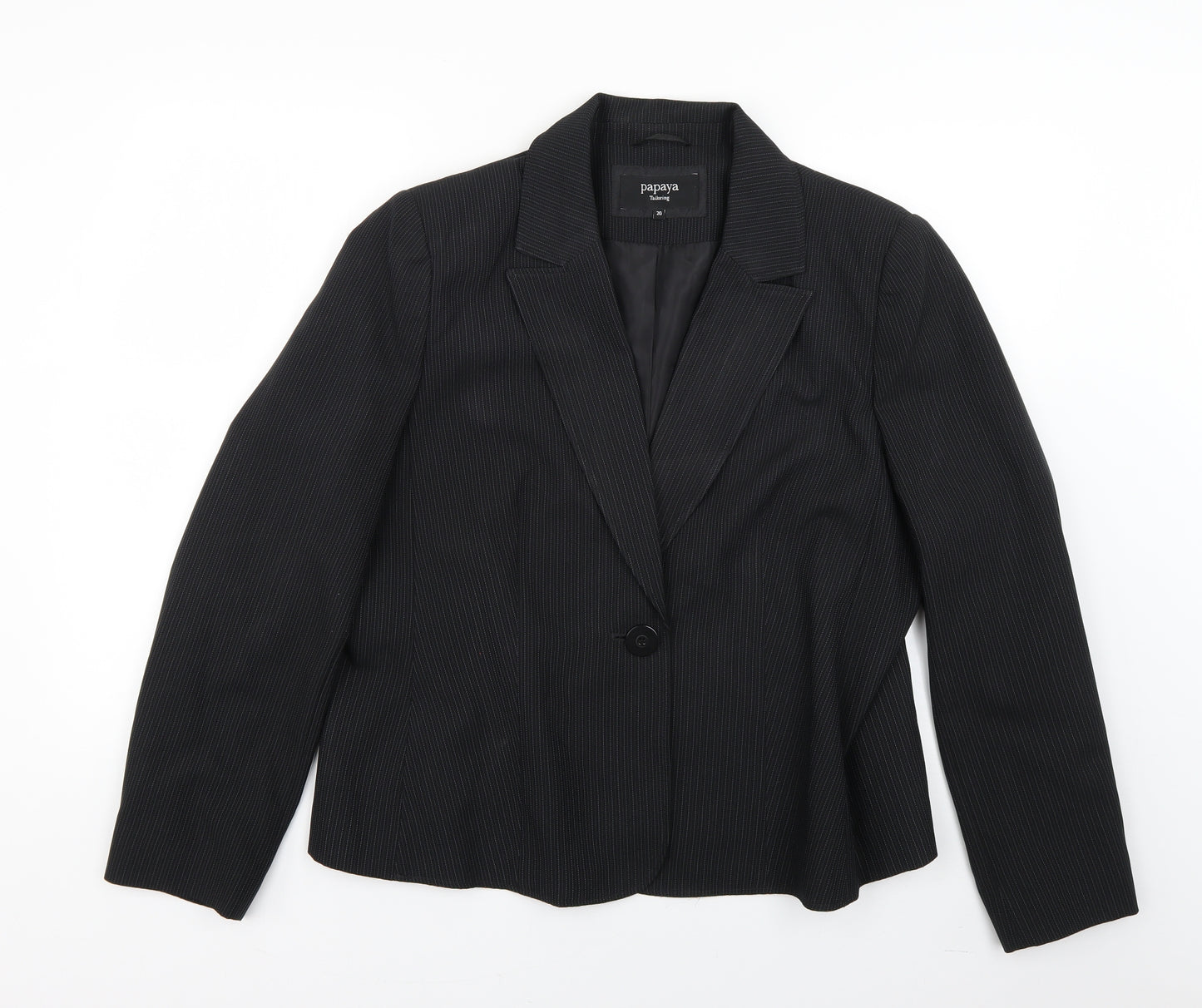 Papaya Womens Black Striped  Jacket Blazer Size 20