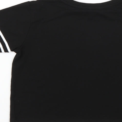 miss evie Girls Black Geometric  Basic T-Shirt Size 9-10 Years