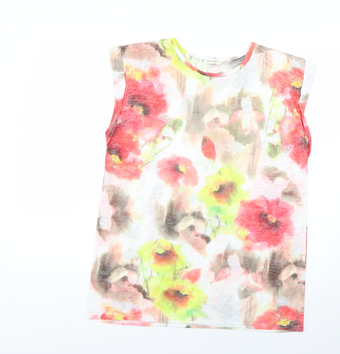 River Island Womens Multicoloured Floral  Basic T-Shirt Size 10