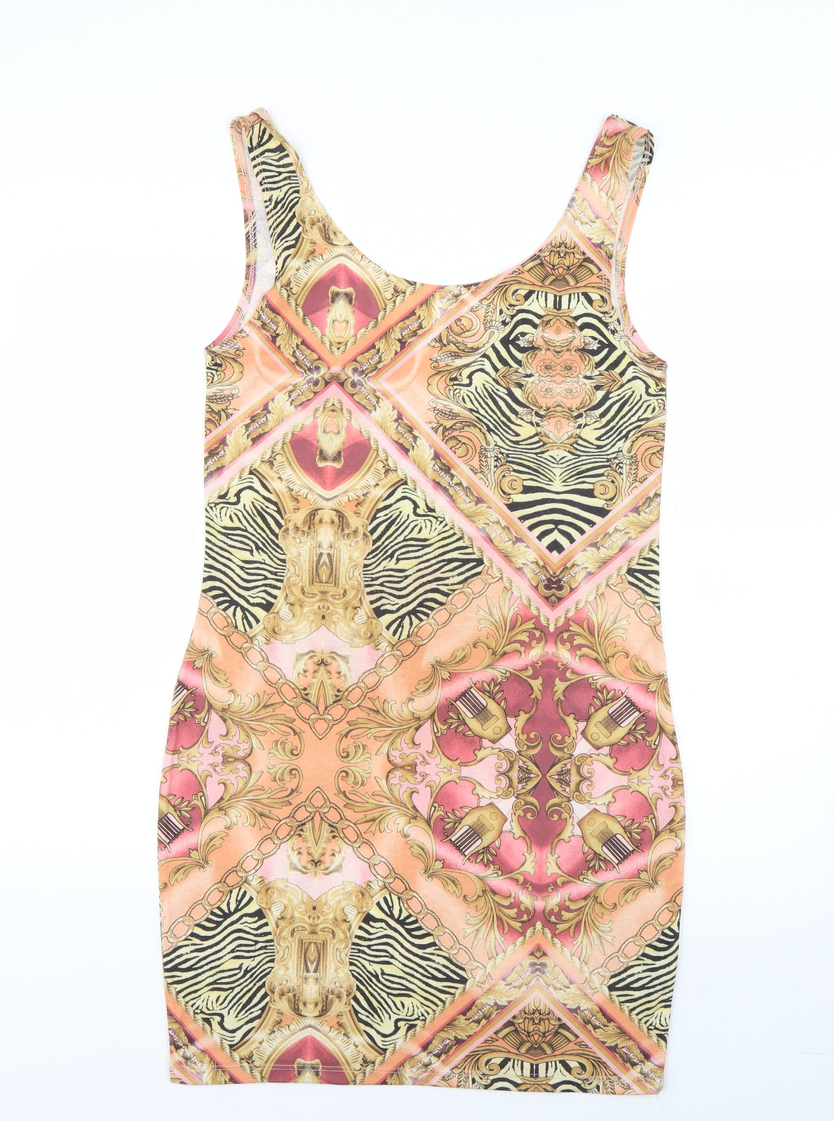 Miss Selfridge Womens Multicoloured Geometric  Bodycon  Size 12