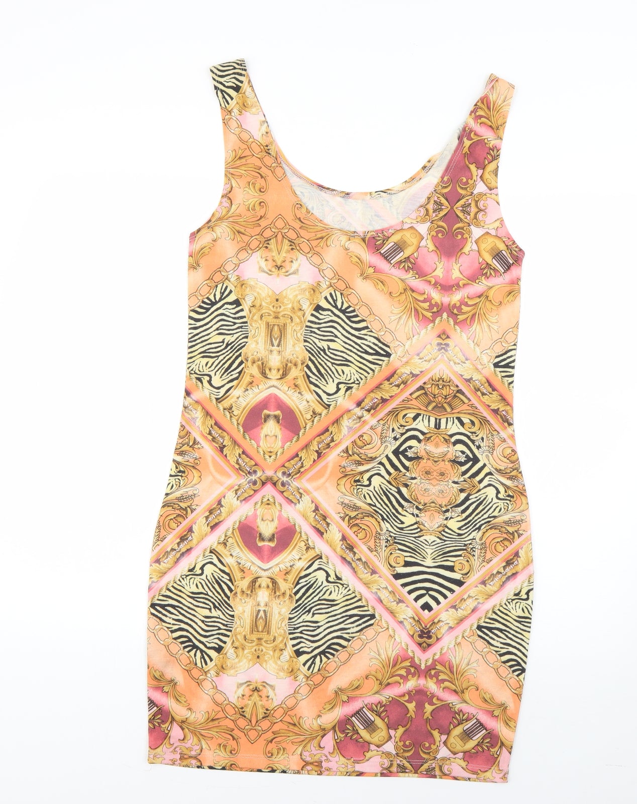 Miss Selfridge Womens Multicoloured Geometric  Bodycon  Size 12