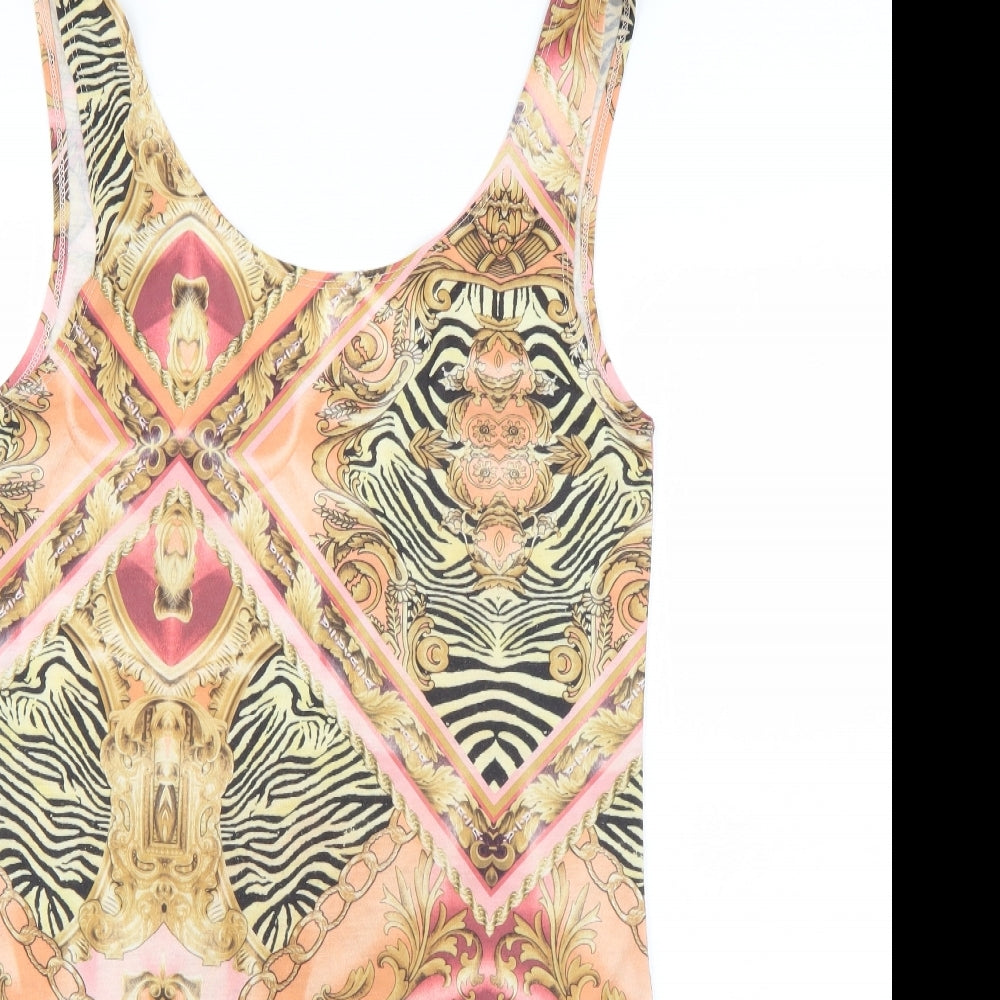 Miss Selfridge Womens Multicoloured Geometric  Bodycon  Size 12