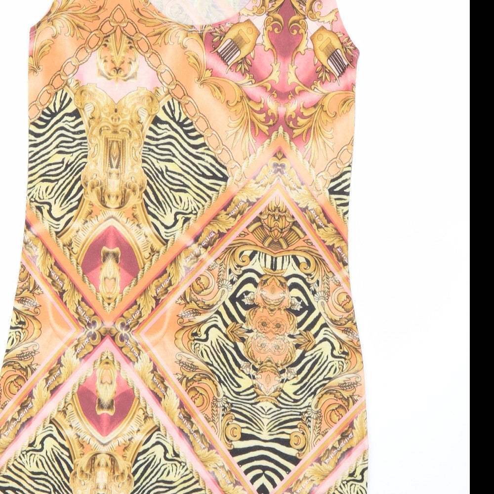 Miss Selfridge Womens Multicoloured Geometric  Bodycon  Size 12