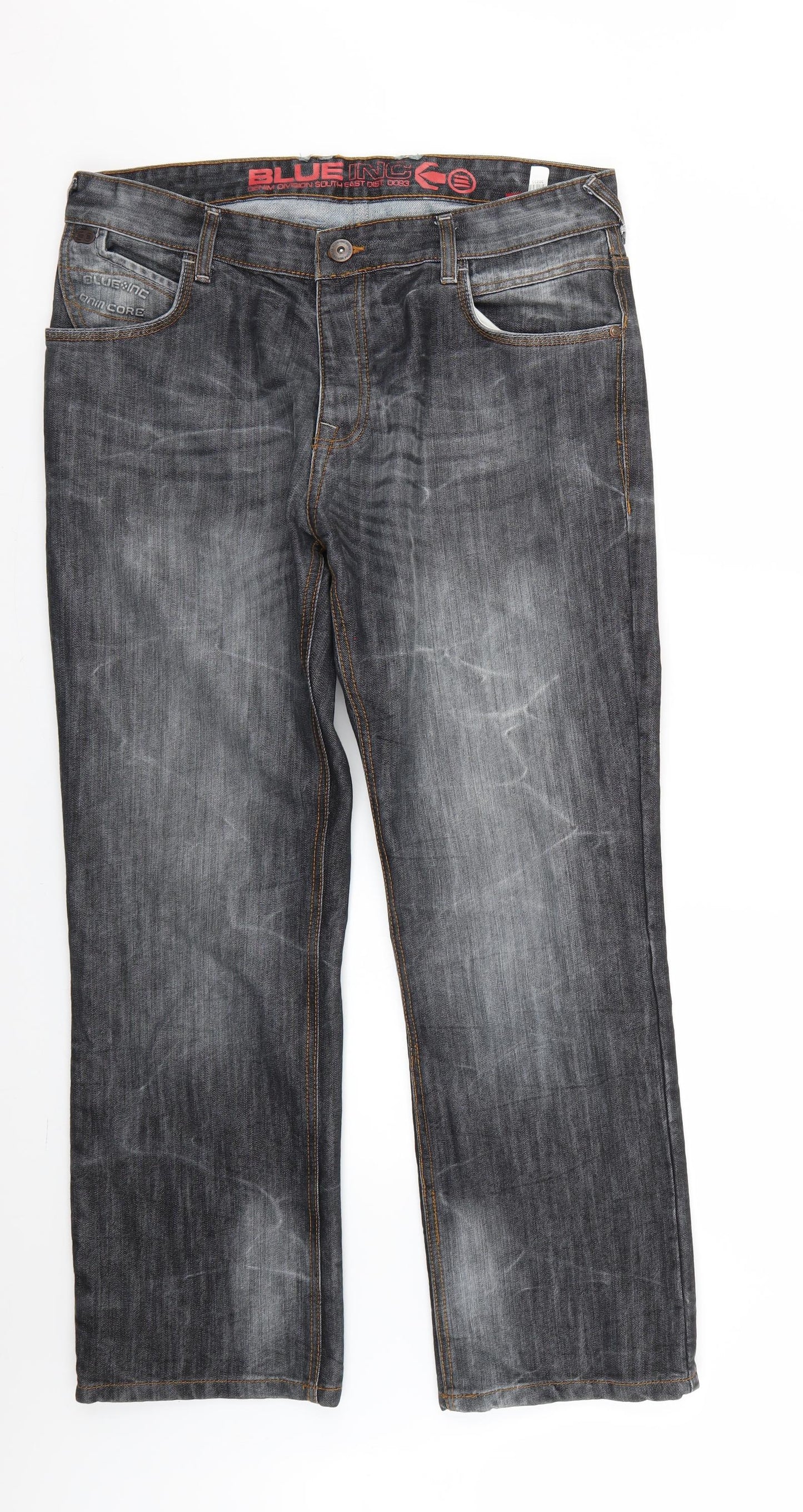 Blue Inc Mens Grey   Straight Jeans Size 36 L29 in