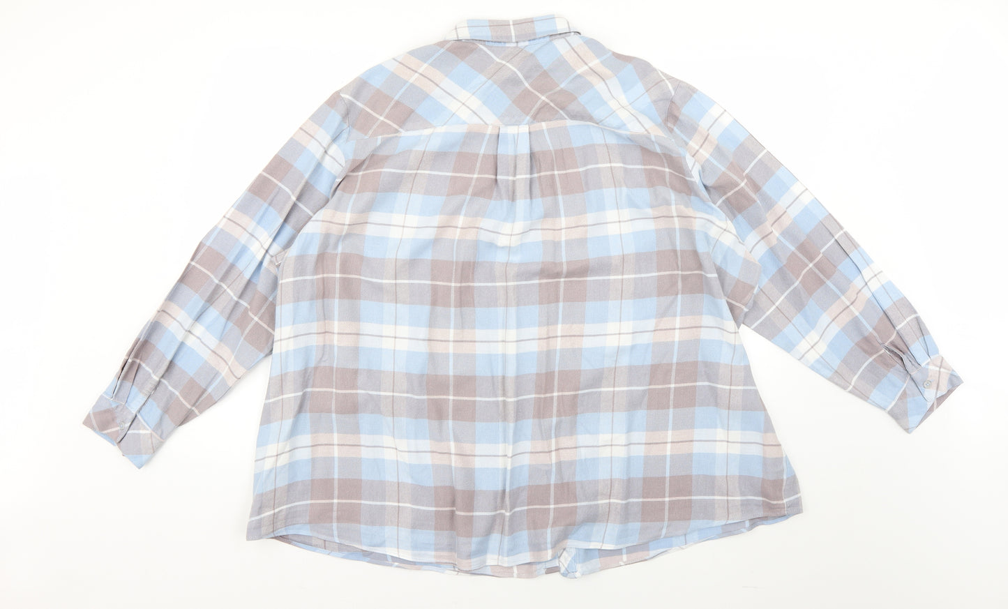 Marks and Spencer Womens Multicoloured Check  Basic Button-Up Size 24