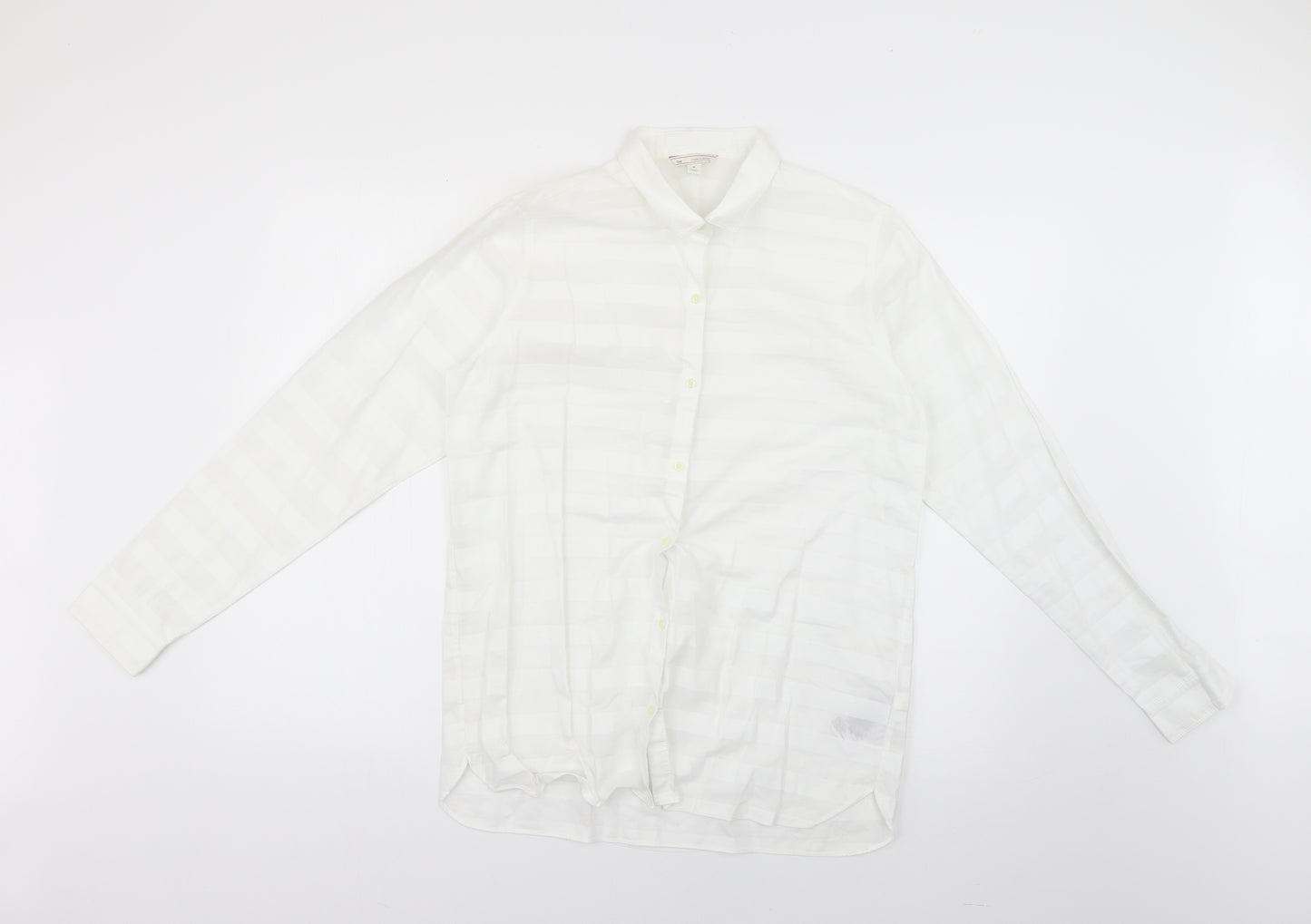 Gap Mens White Striped   Dress Shirt Size M