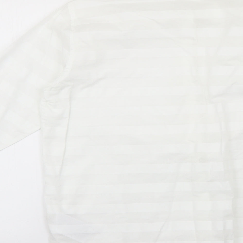 Gap Mens White Striped   Dress Shirt Size M