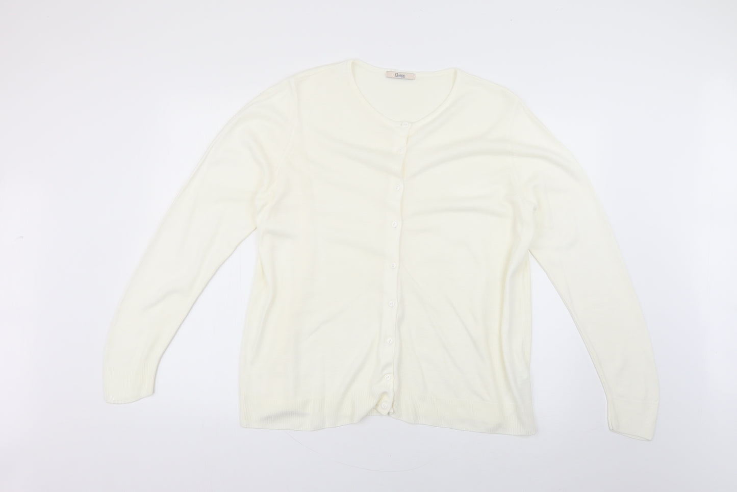 Marks and Spencer Womens White   Cardigan Jumper Size 20
