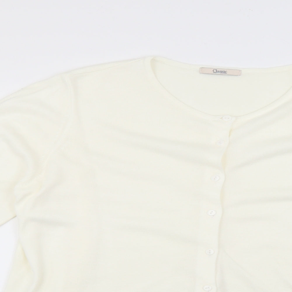 Marks and Spencer Womens White   Cardigan Jumper Size 20