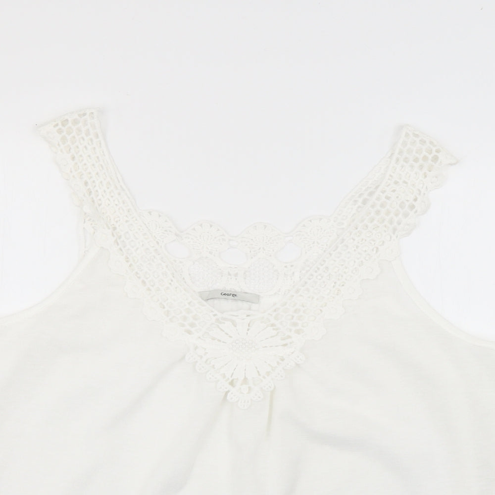 George Womens White   Basic Blouse Size 14