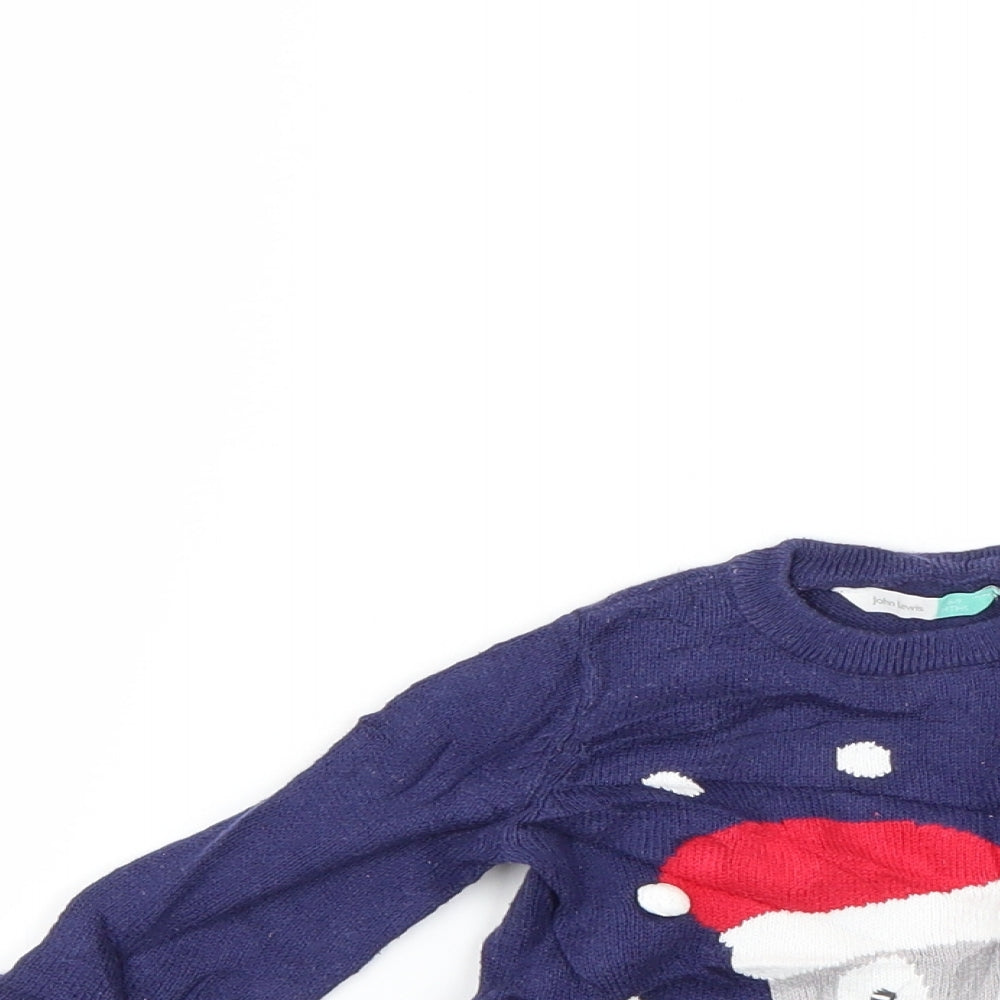 John Lewis Baby Blue Geometric  Pullover Jumper Size 6-9 Months
