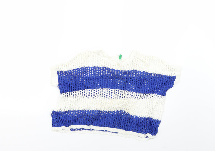 united of colurs Girls Multicoloured Striped  Pullover Jumper Size 8-9 Years