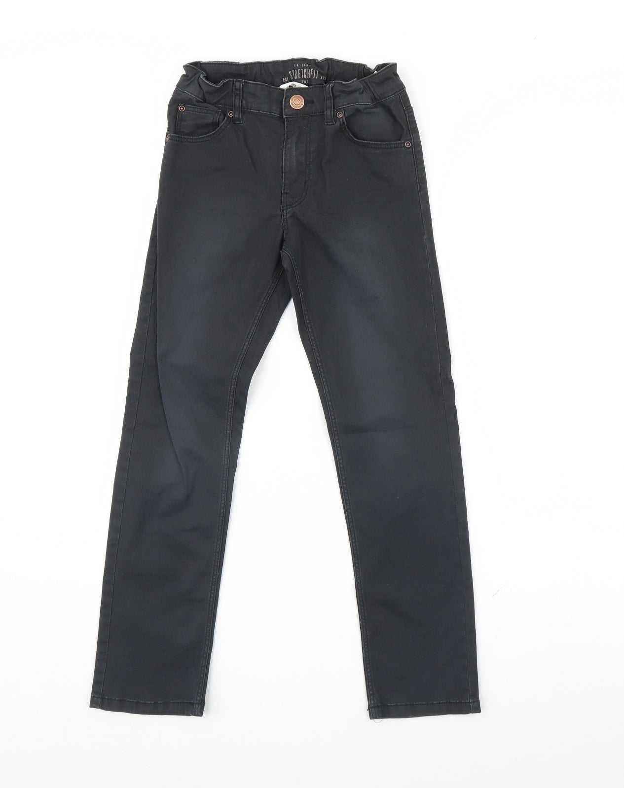 H&M Boys Black  Denim Straight Jeans Size 7 Years