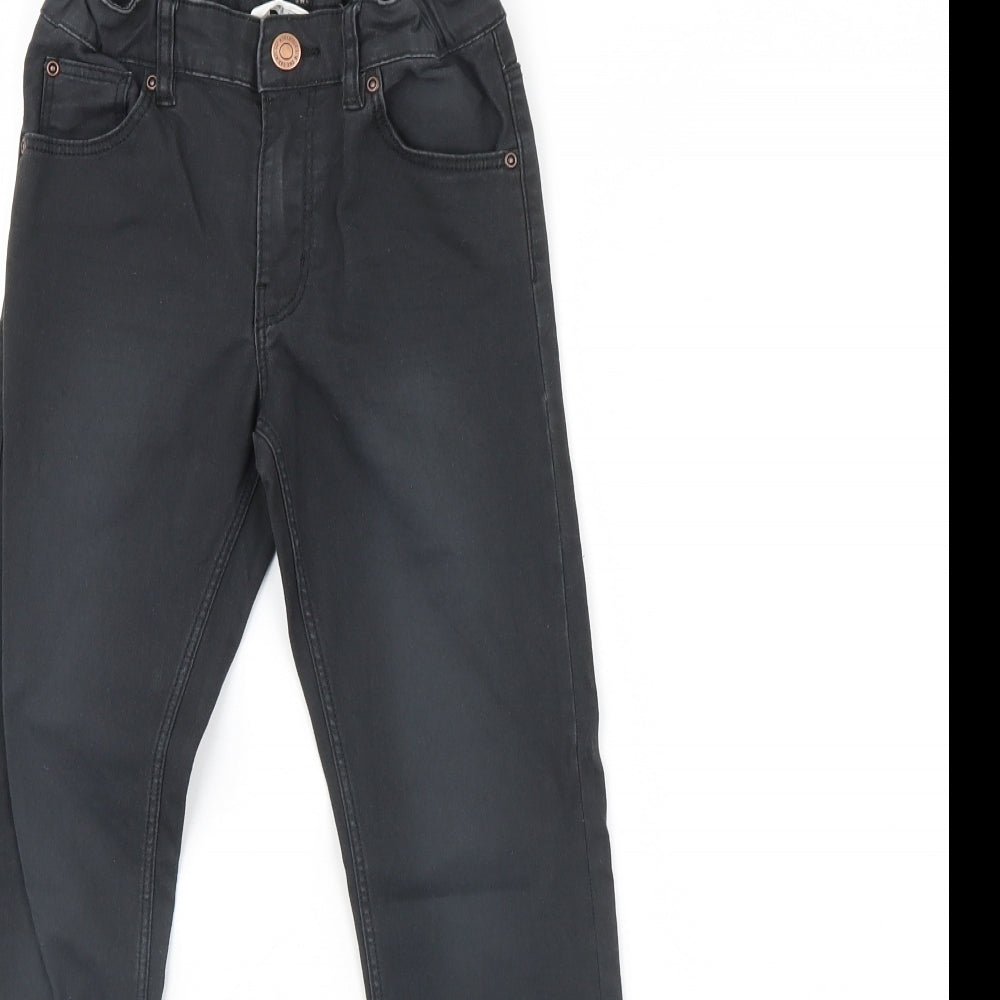 H&M Boys Black  Denim Straight Jeans Size 7 Years