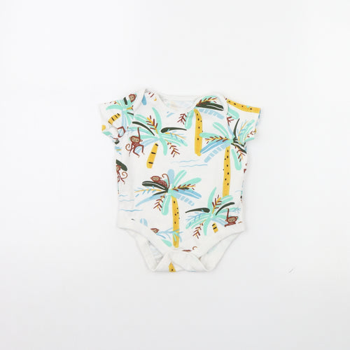 F&F Baby White Animal Print  Babygrow One-Piece Size 9-12 Months