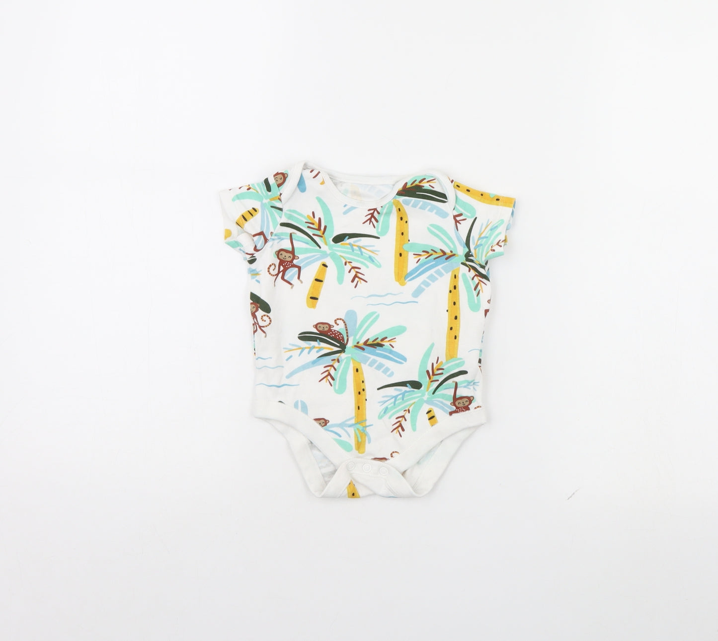 F&F Baby White Animal Print  Babygrow One-Piece Size 9-12 Months