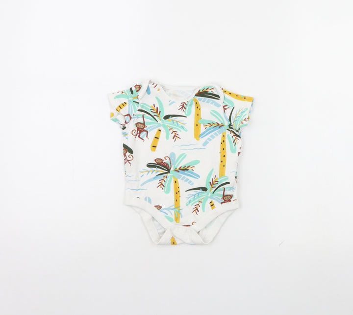 F&F Baby White Animal Print  Babygrow One-Piece Size 9-12 Months
