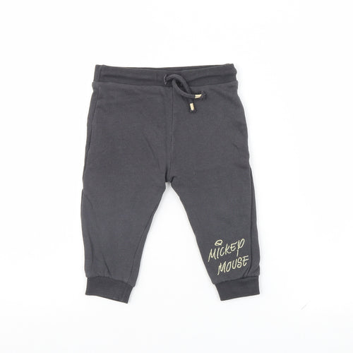 Disney Baby Grey   Jogger Trousers Size 9 Months  - Mickey Mouse