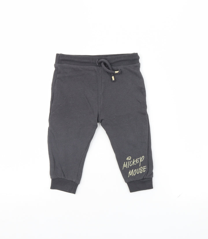 Disney Baby Grey Jogger Trousers Size 9 Months - Mickey Mouse
