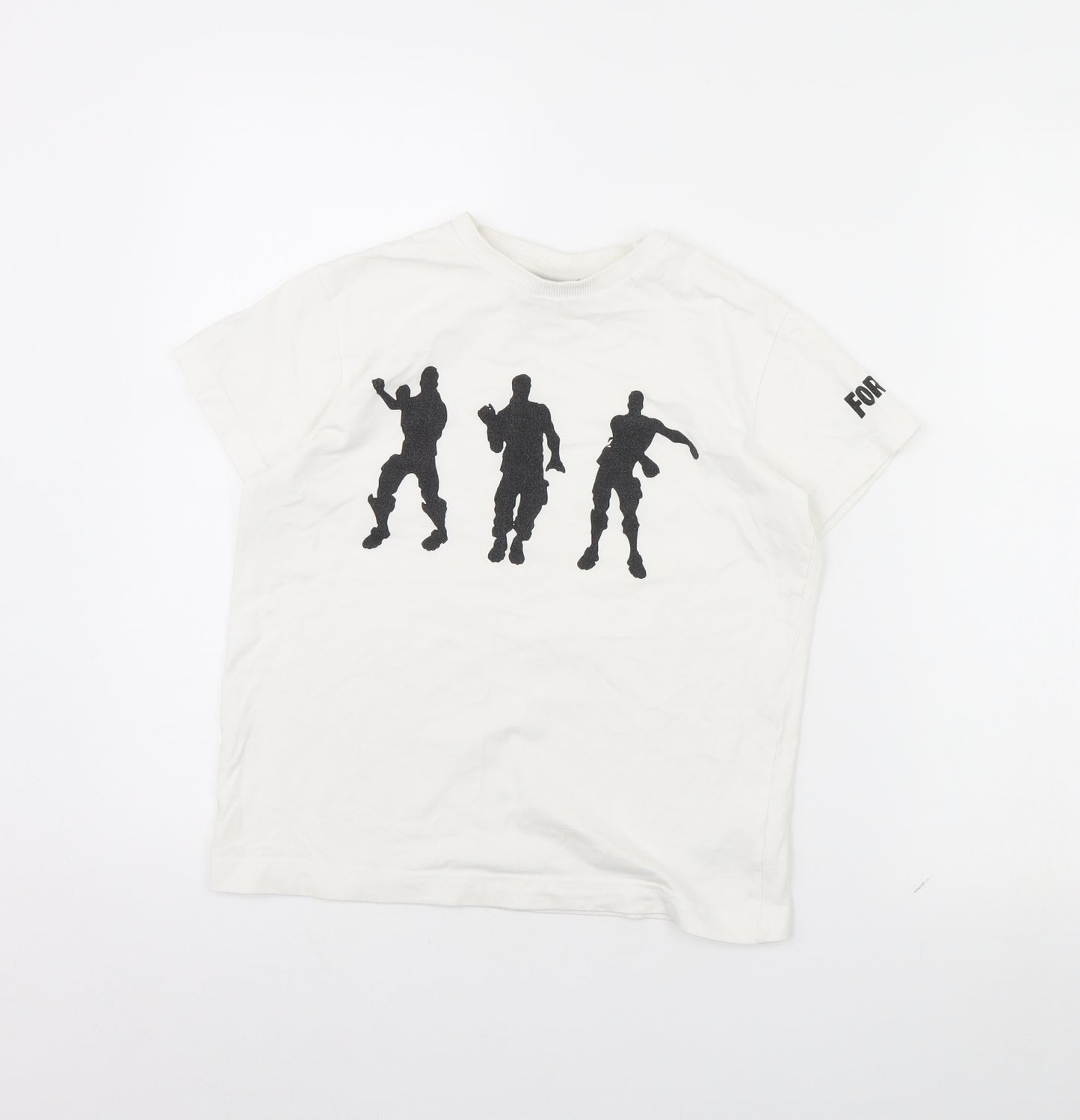 Fortnite Boys White   Basic T-Shirt Size S  - Fortnite