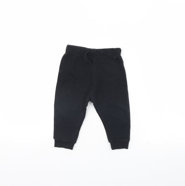 Fred & FLo Baby Black   Jogger Trousers Size 9 Months