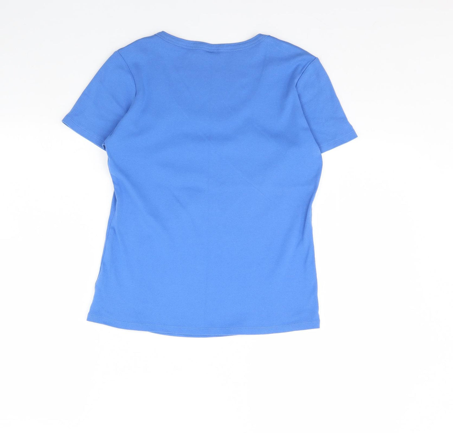 M&s Womens Blue   Basic T-Shirt Size 14