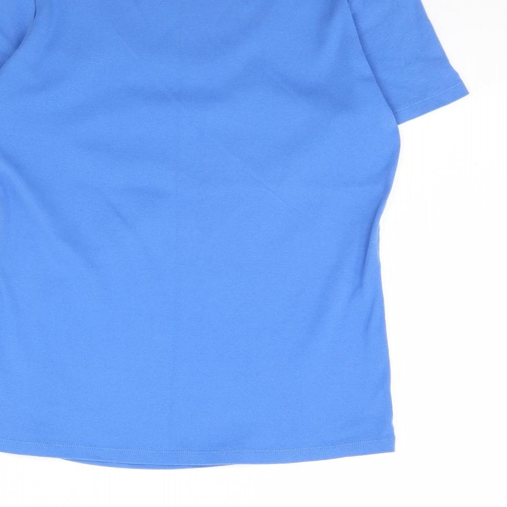 M&s Womens Blue   Basic T-Shirt Size 14