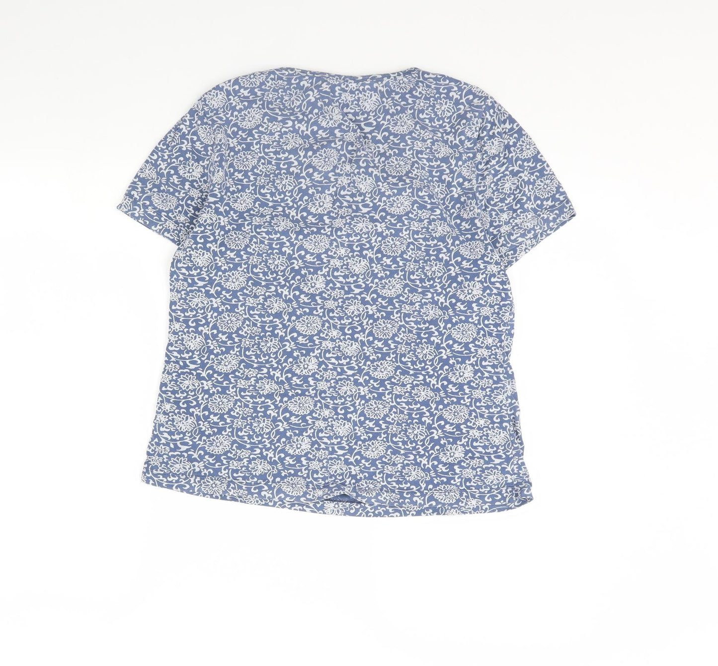 EAST Womens Blue Fair Isle  Basic Blouse Size 14