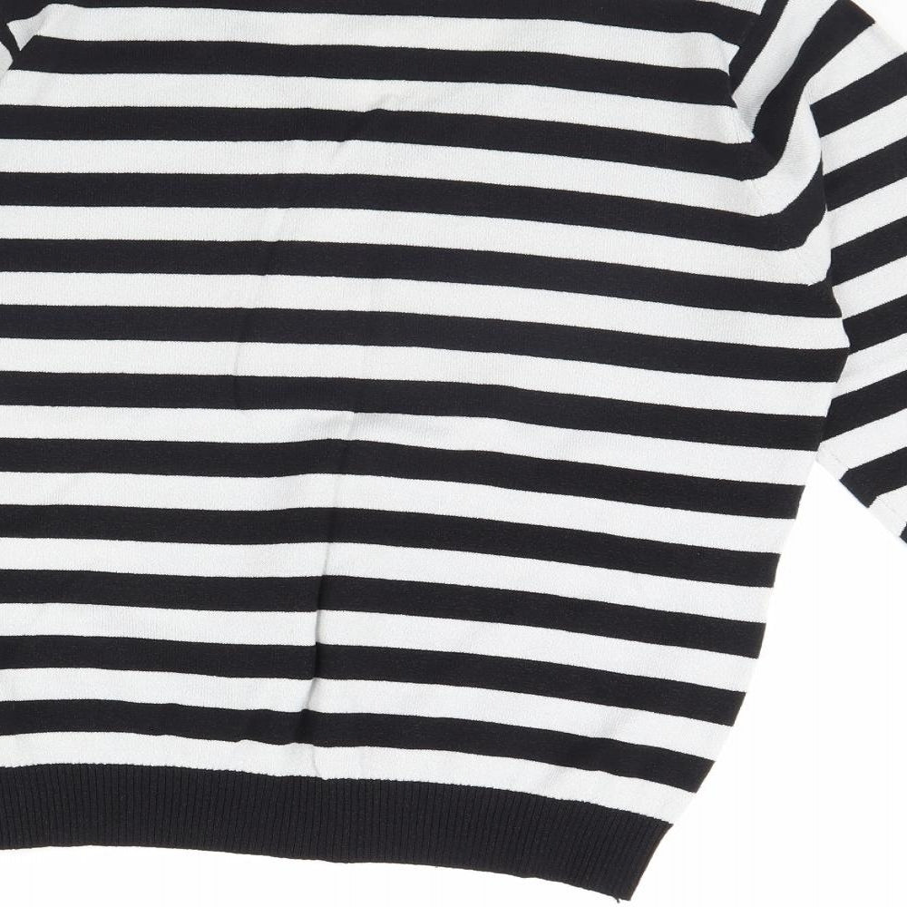Papaya Womens Black Striped  Pullover Jumper Size 20