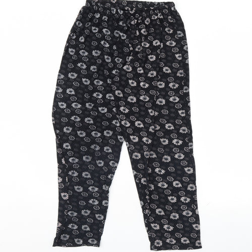Preworn Womens Black Geometric  Trousers  Size M L25 in