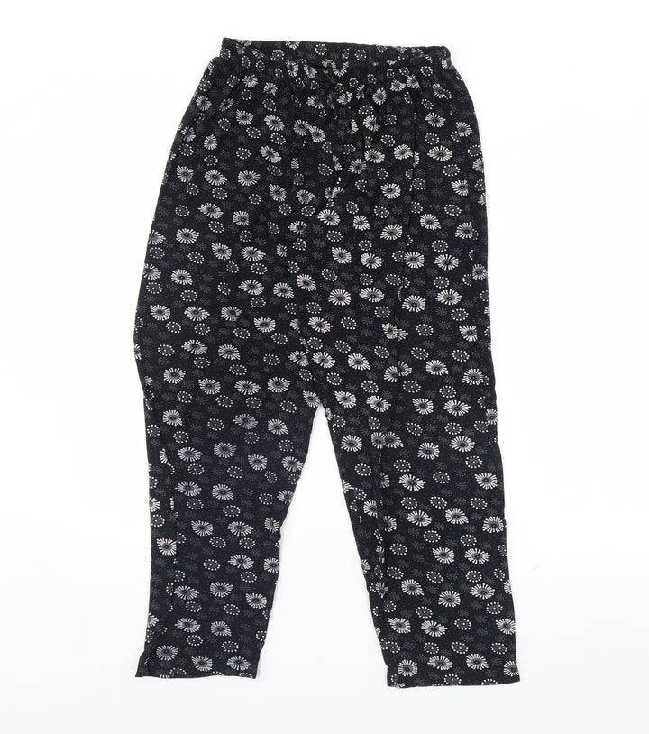 Preworn Womens Black Geometric  Trousers  Size M L25 in