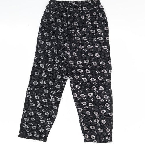 Preworn Womens Black Geometric  Trousers  Size M L25 in