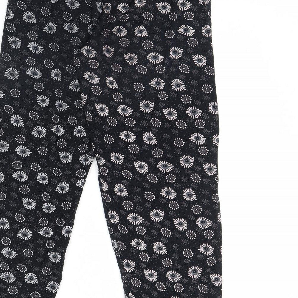 Preworn Womens Black Geometric  Trousers  Size M L25 in